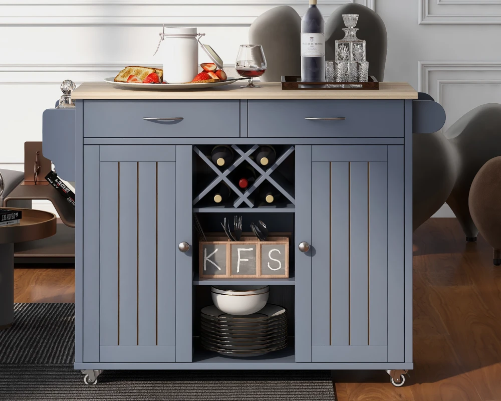 rolling wood cart with drawers